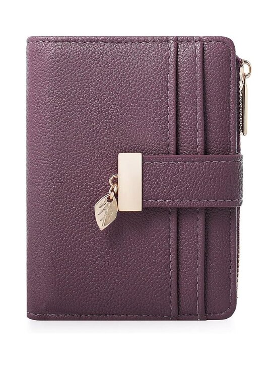 Handbags - Women's Small Wallet, RFID Blocking Bifold Soft Leather Card Holder, DEEP PURPLE